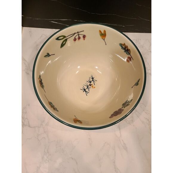 HARTSTONE Pottery 11.25" x 5½" Ribbed Mixing Bowl Woodland Pattern VTG 1981 USA - Picture 12 of 12